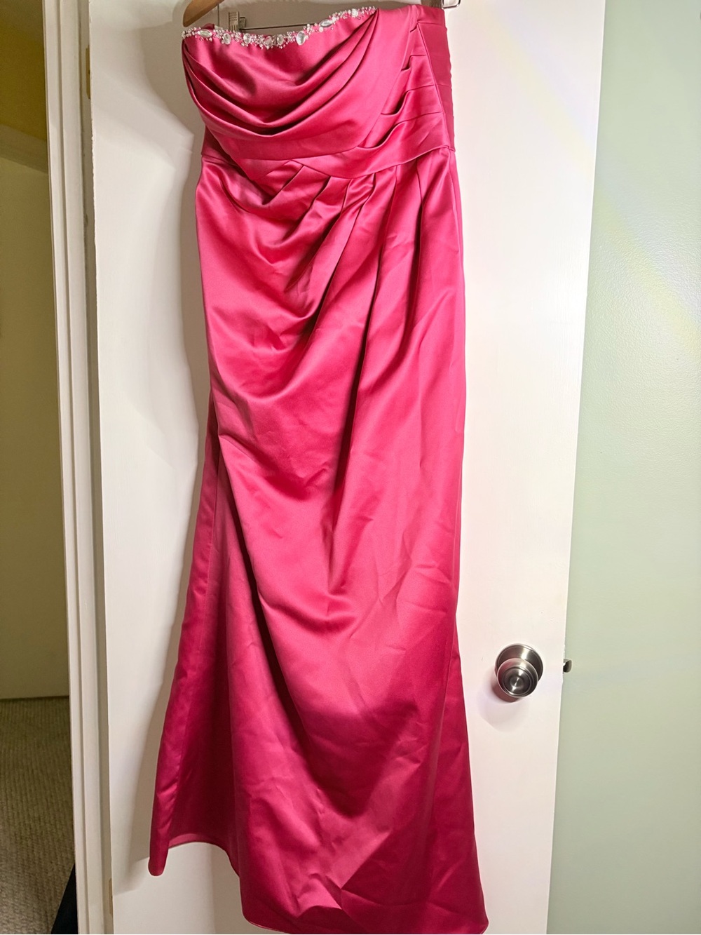 David Bridal Strapless Fuchsia Evening Gown 12